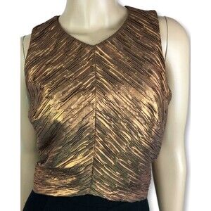 Torn by Ronny Kobo Crop Top Blouse Size S 'Anna' Metallic Bronze Sleeveless